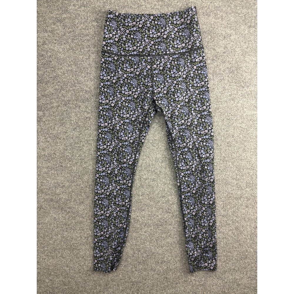 Knix Leggings Womens Small Black Floral High Rise Ankle Yoga Pants Athletic Gym